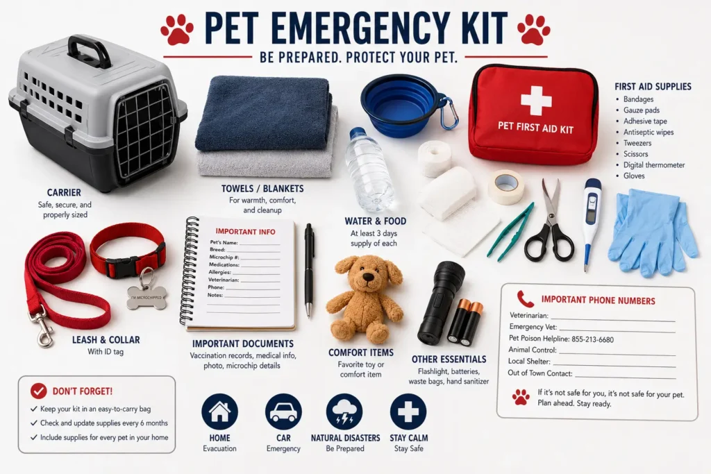 pet emergency kit and preparation
plan essential items every
owner should have ready