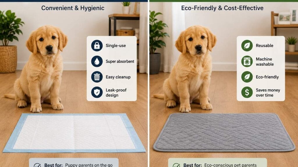 Disposable vs washable puppy potty pads