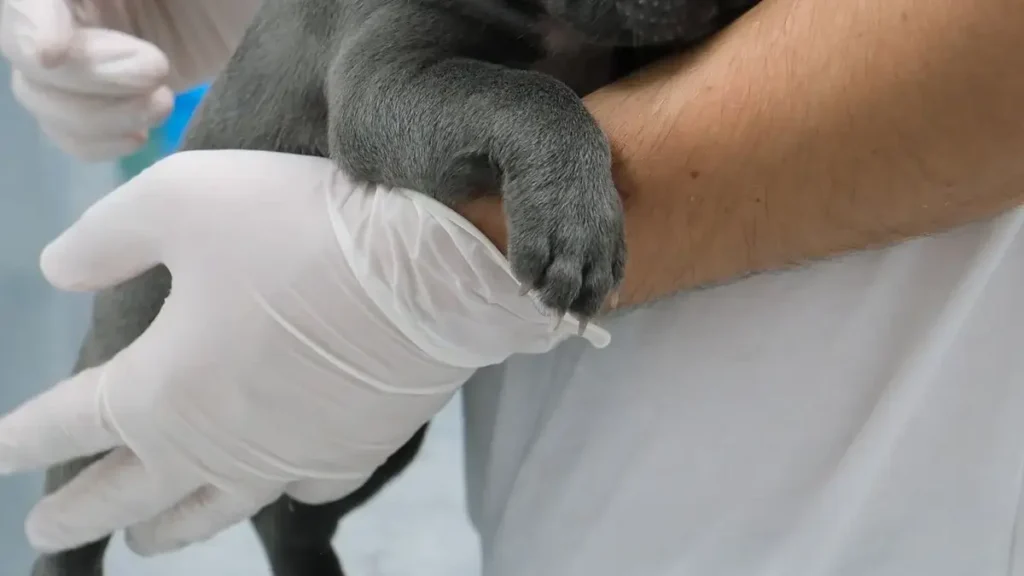 puppy at veterinarian for vaccination checkup