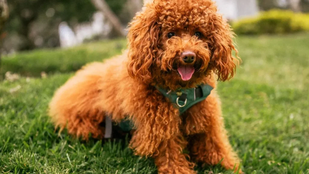 standard poodle with groomed coat showing minimal shedding dogs don't shed