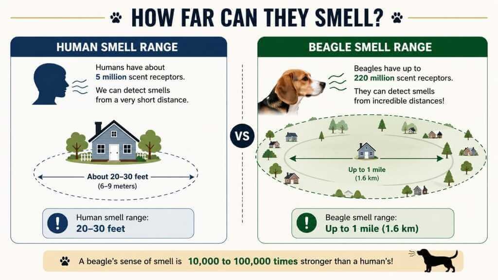 beagle nose scent range comparison