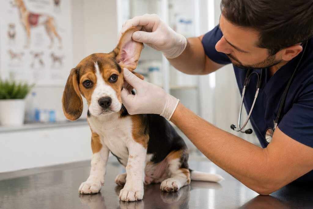 beagle puppy vet checkup
