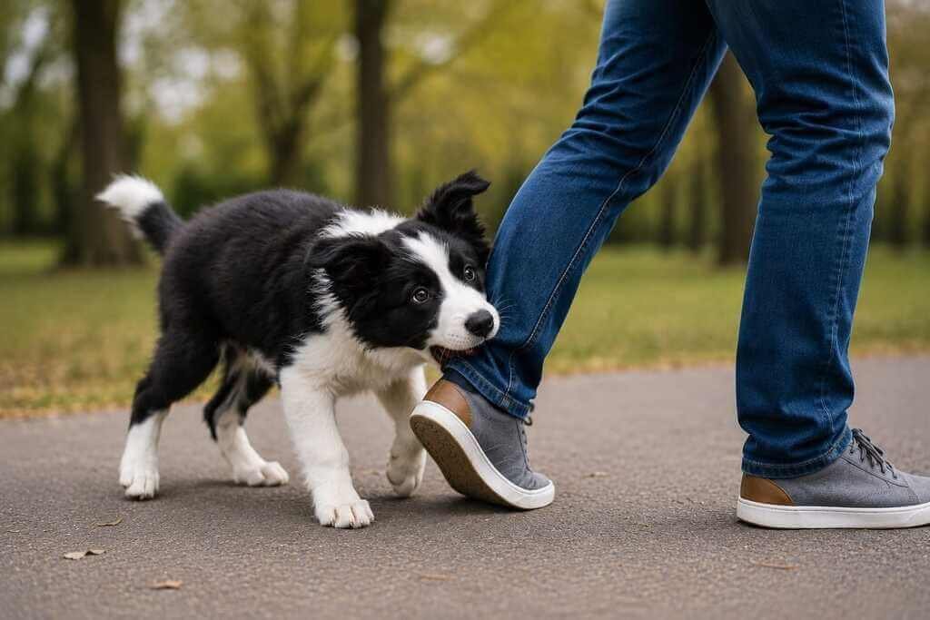 border collie puppy heel nipping