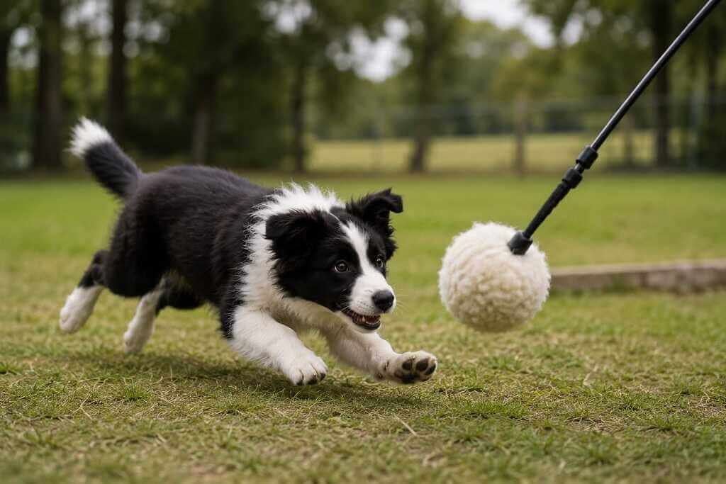 border collie puppy herding toy