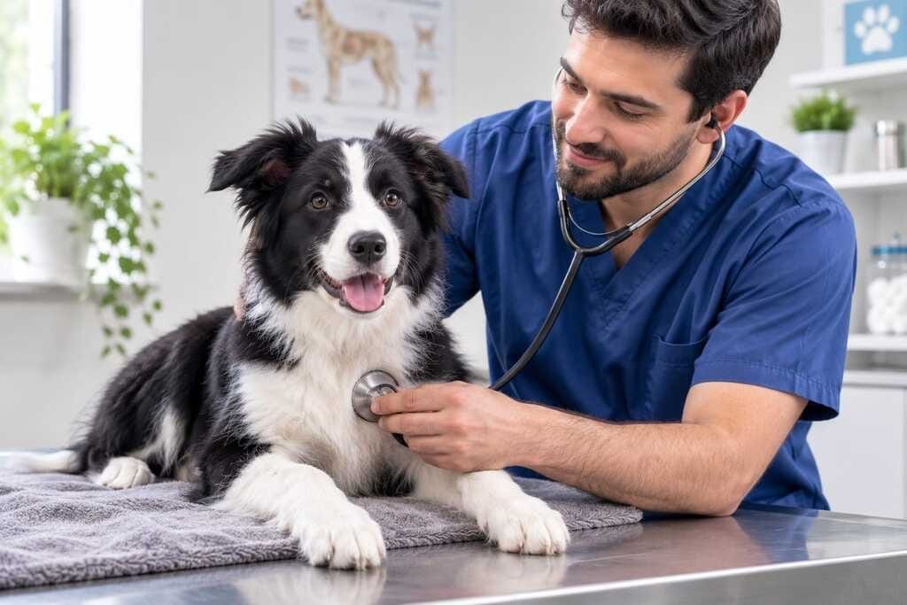border collie puppy vet checkup