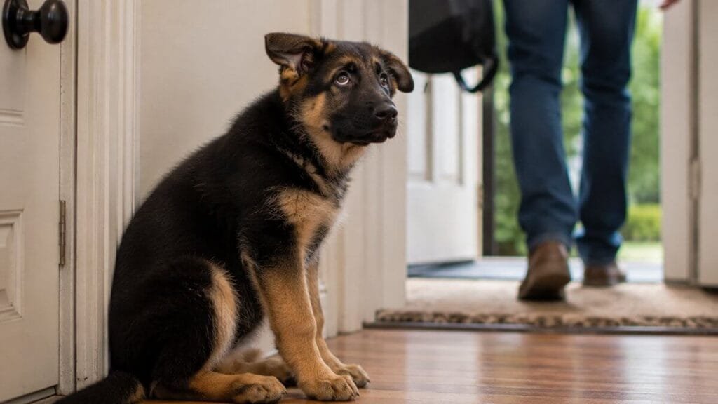 german shepherd puppy calm behavior
