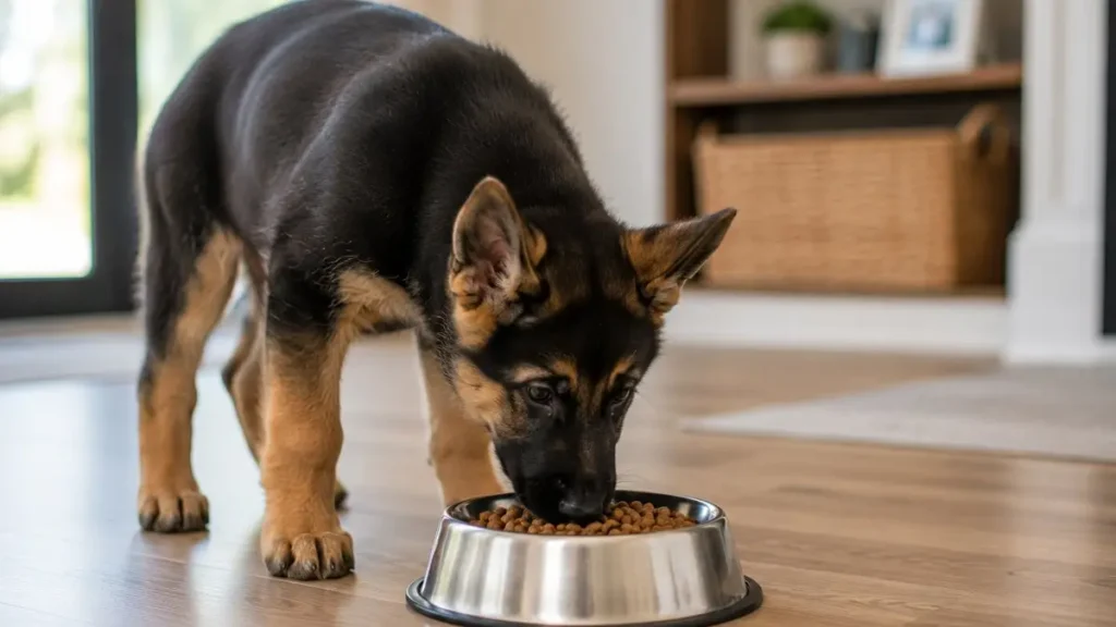 german shepherd puppy feeding