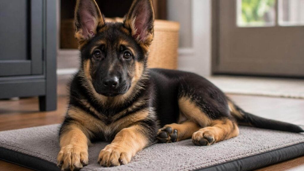 german shepherd puppy settle training