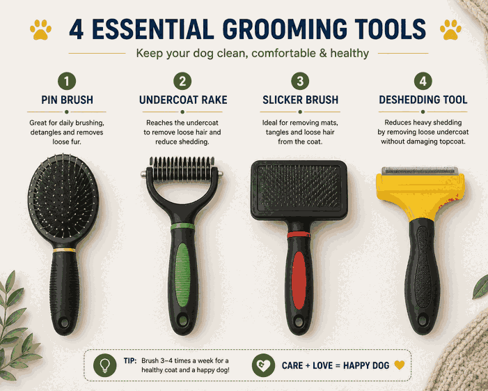 golden retriever grooming tools