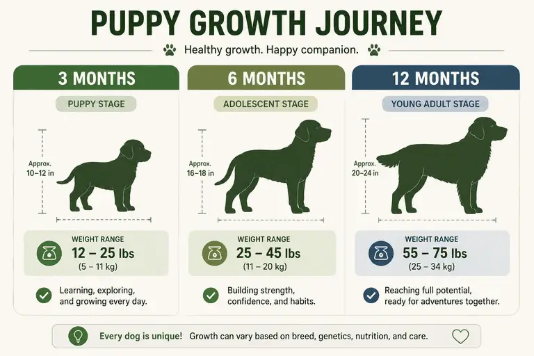 golden retriever growth stages comparison
