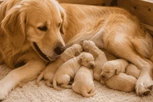 newborn golden retriever puppy