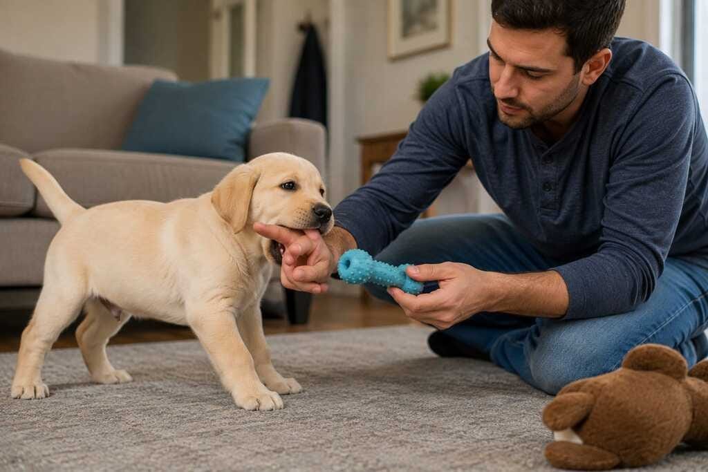 labrador puppy bite redirection training