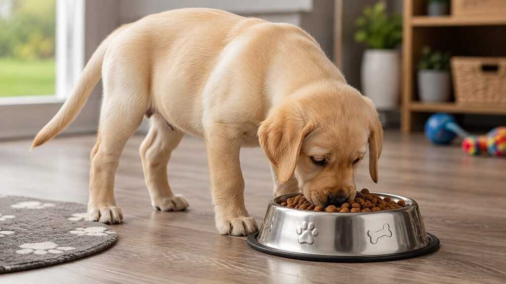 labrador puppy feeding