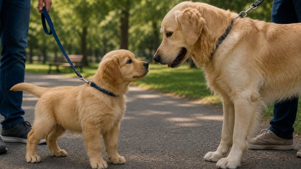 Safe introduction between puppies and dogs