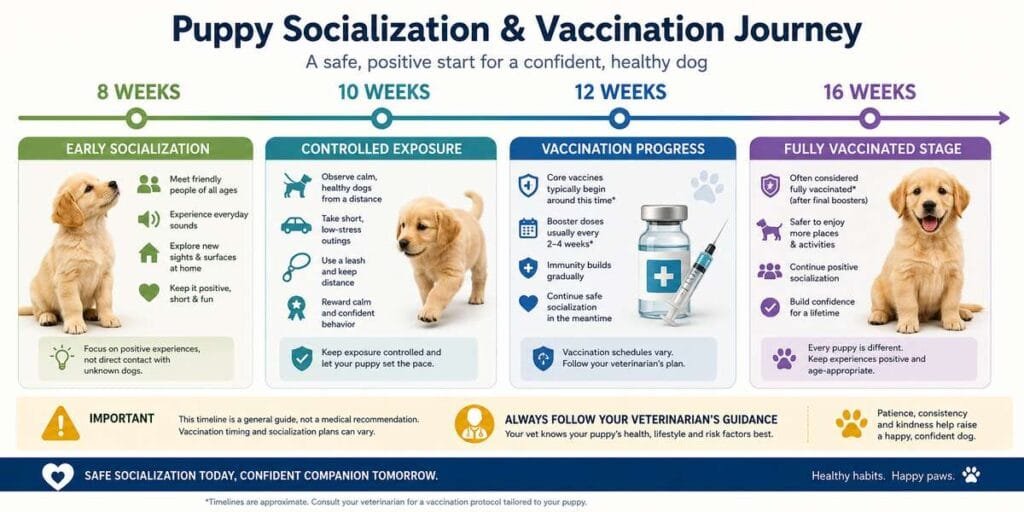 Puppy socialization and vaccination timeline