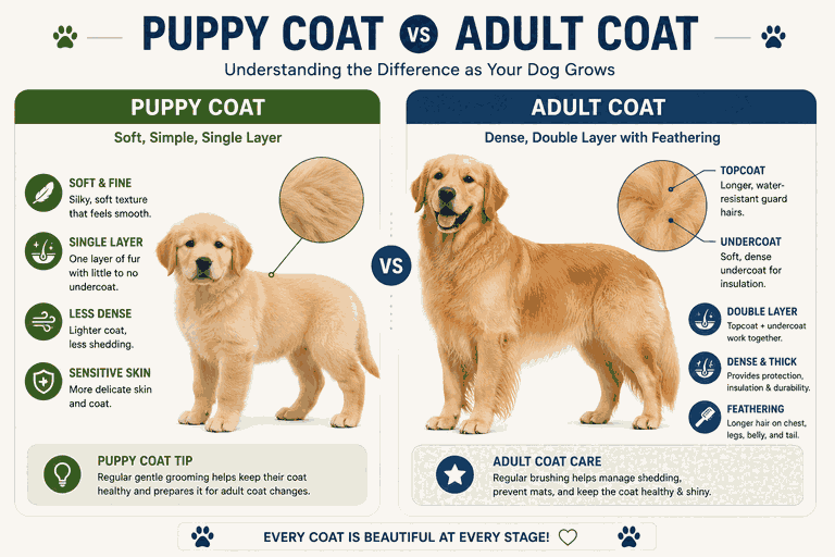 golden retriever puppy vs adult coat