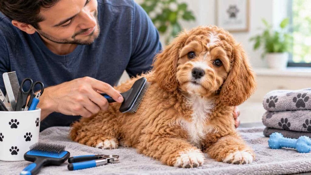 cavapoo puppy grooming routine