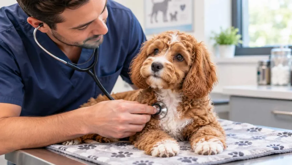 cavapoo puppy vet checkup