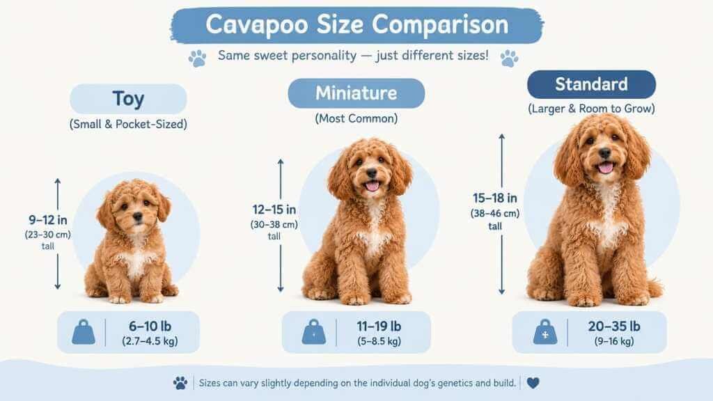 cavapoo size comparison chart