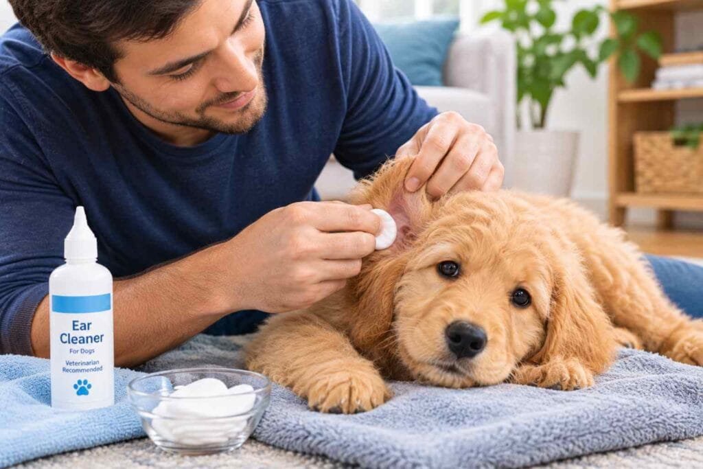cockapoo puppy ear cleaning routine