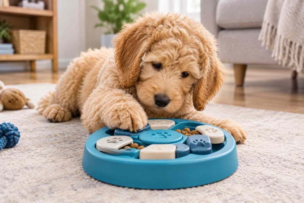 cockapoo puppy puzzle toy enrichment