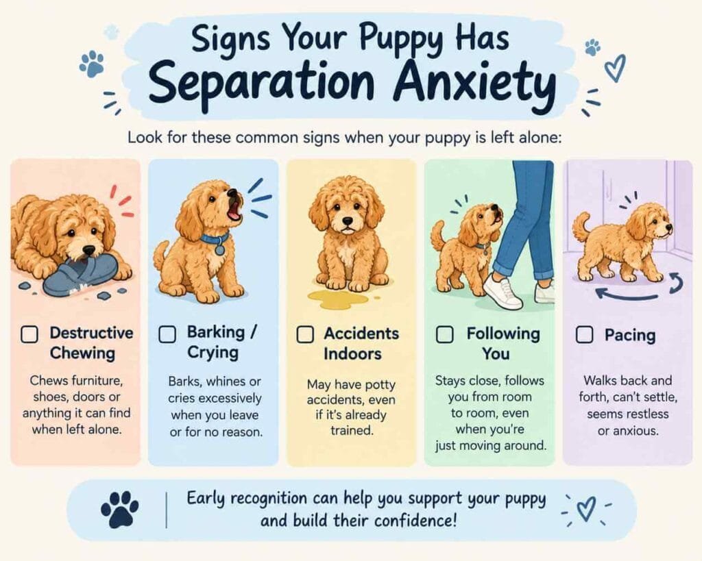 cockapoo separation anxiety signs checklist