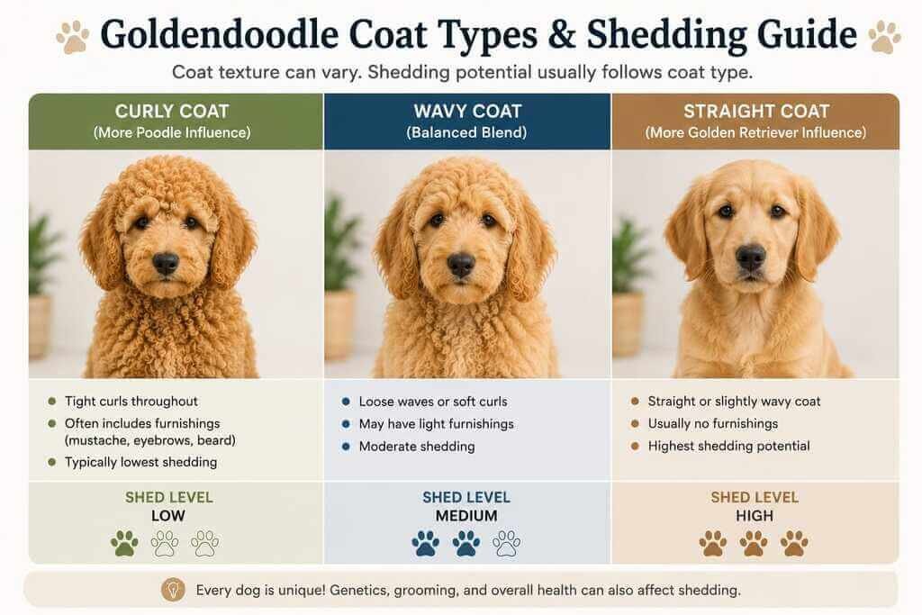 goldendoodle coat type shedding levels
