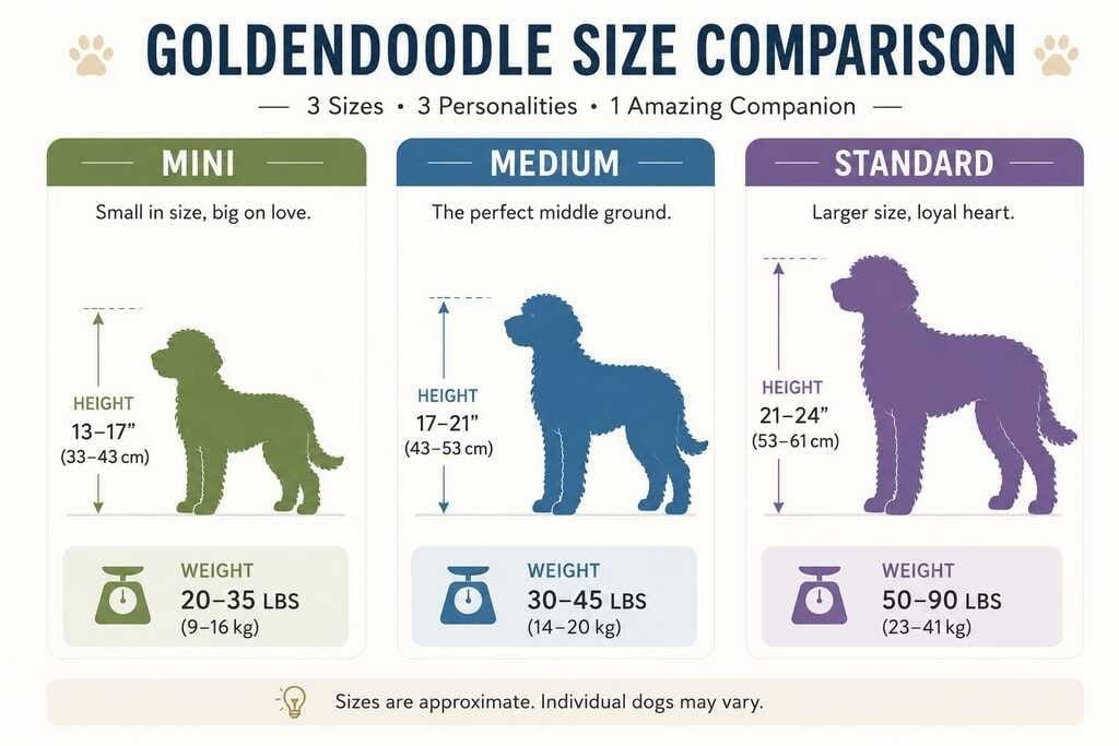 goldendoodle size comparison chart