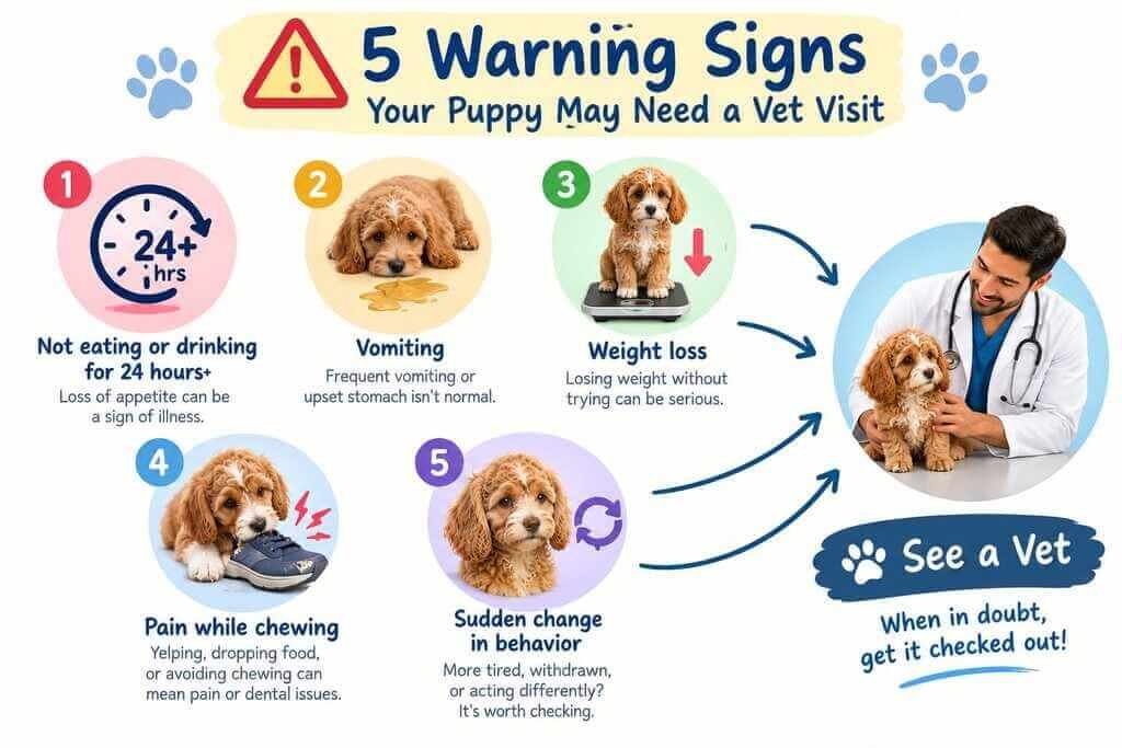 puppy eating warning signs vet