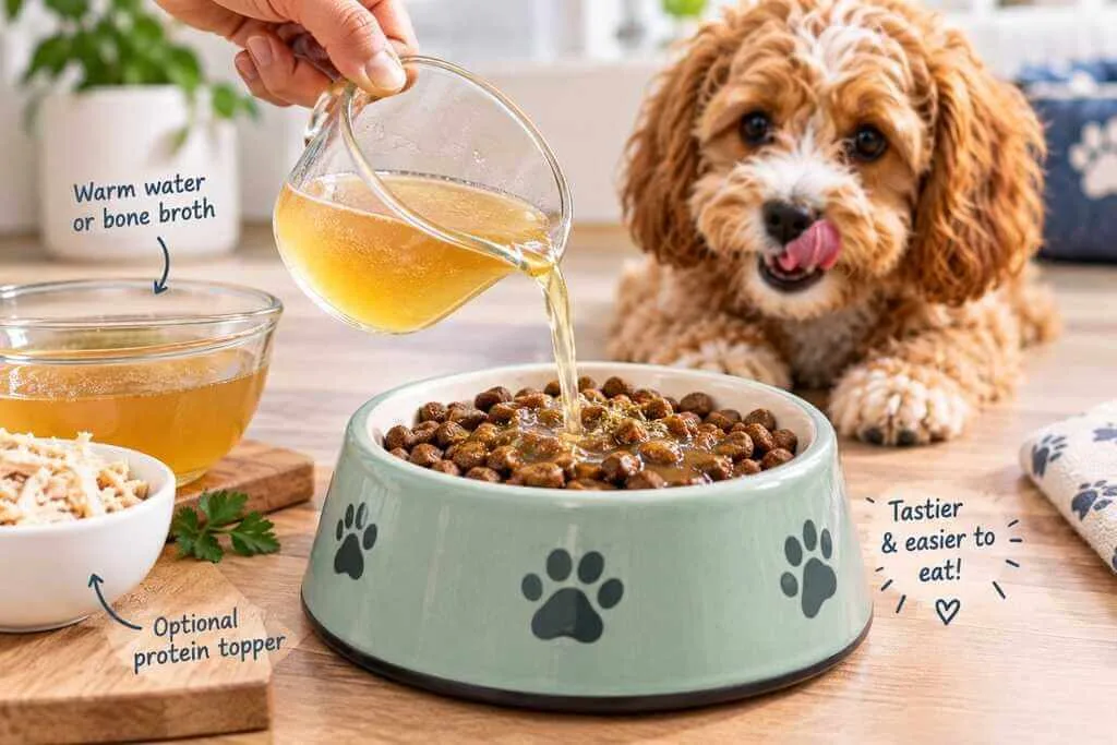 puppy kibble topper bone broth