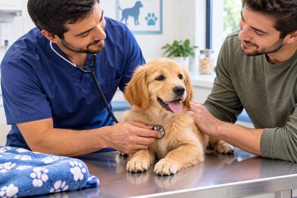 puppy vet visit vaccine checkup